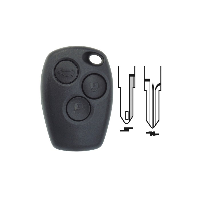 Coque de clé Renault 3 boutons pour  Duster (2011-2015)